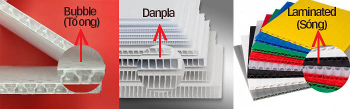 nhua danpla, nhựa sóng, nhựa cấu trúc rỗng ruột tổ ong